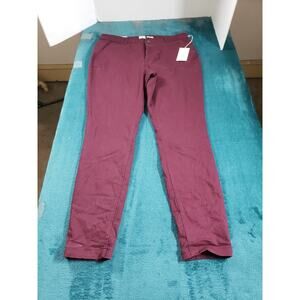 A New Day Jeans Sz 14 Womens Red Burgundy Stretch Pant High Rise Skinny NWT
